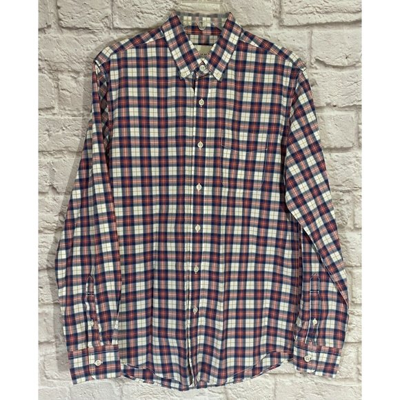 American Eagle Outfitters Other - American Eagle Mens Shirt Small Button Down Red Blue White Plaid Cotton 8870